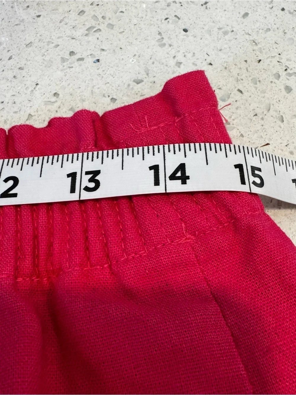 J.Crew Linen Blend Scalloped Hem Skirt Hot Pink Pull-On Elastic Waist Size 8